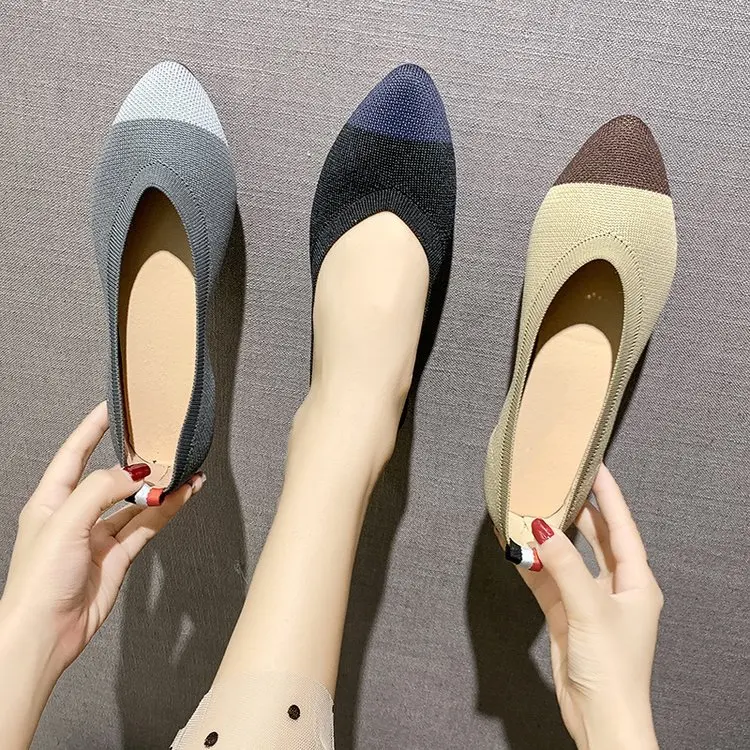 

Shoes Women's 2020 New Style WOMEN'S Shoes Spring Korean-style Pointed Shallow Mouth Flat Top Shoes Women's Fly Woven Moccosins