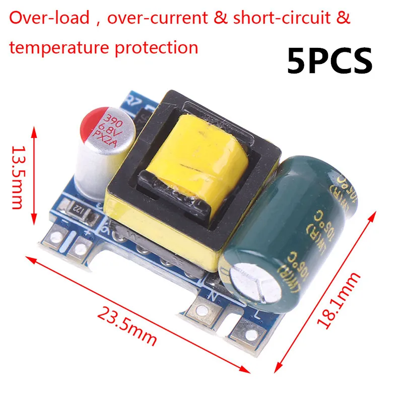 5 шт. Горячее предложение мини AC DC 110V 120V 220V 230V To 5V 12V преобразователь модуль Питание