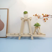 

Multi-layer Simple Bonsai Stand Wooden Indoor Ground Flower Pot Stand Wooden Living Room Succulent Plant Stand