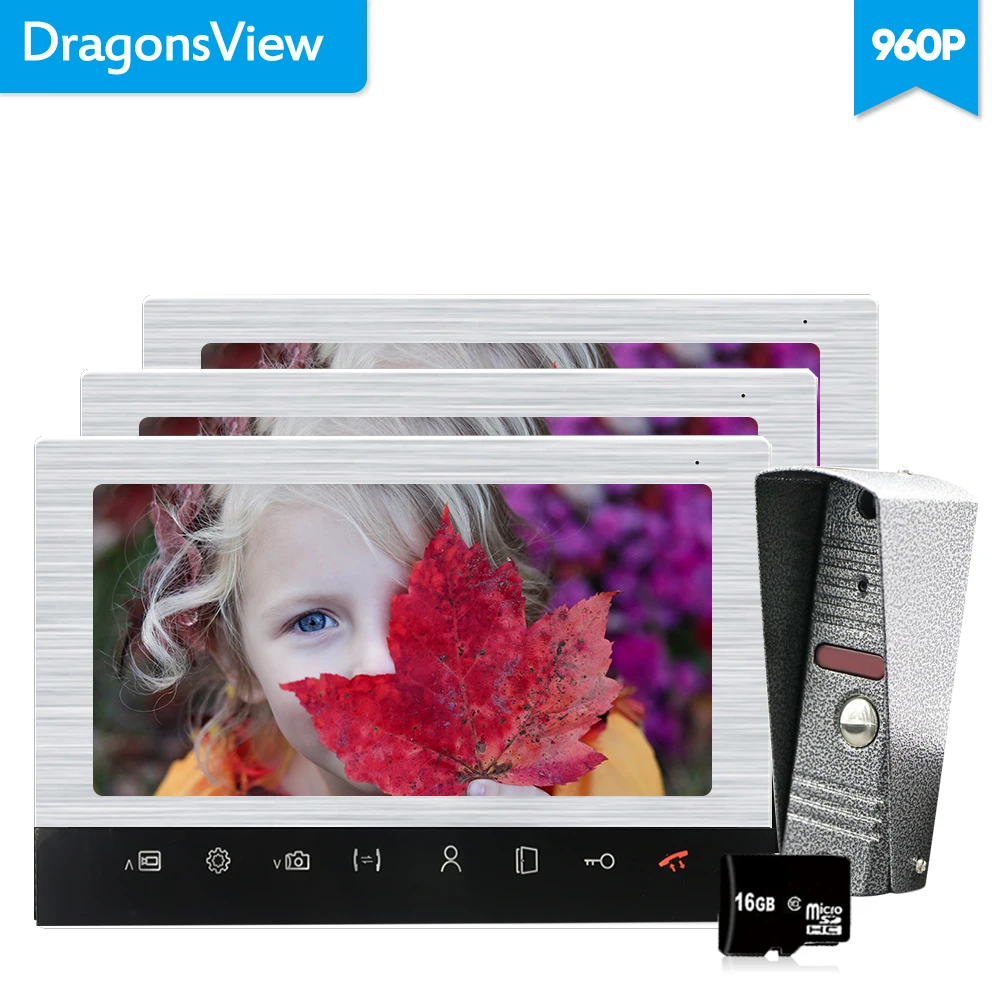 Dragonsview 960P проводной цветной видеодомофон Водонепроницаемый 3x10 дюймов внутренние