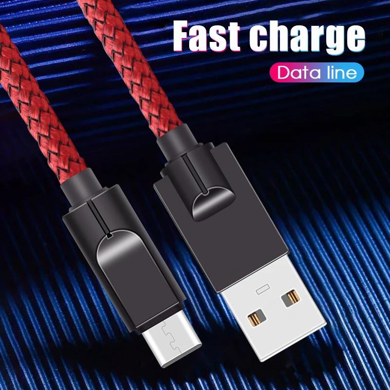 

1M Fast Charging Cable For USB Type C Cable Nylon Data Line Mobile Phone Cables Fast Charge Cable 2.5A High Quality Type-C Cable