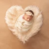 Don&Judy Long Pile Newborn Baby Infant Photo Shooting Blanket Mat Faux Fur Rug Photography Background Basket Layer For Studio 4