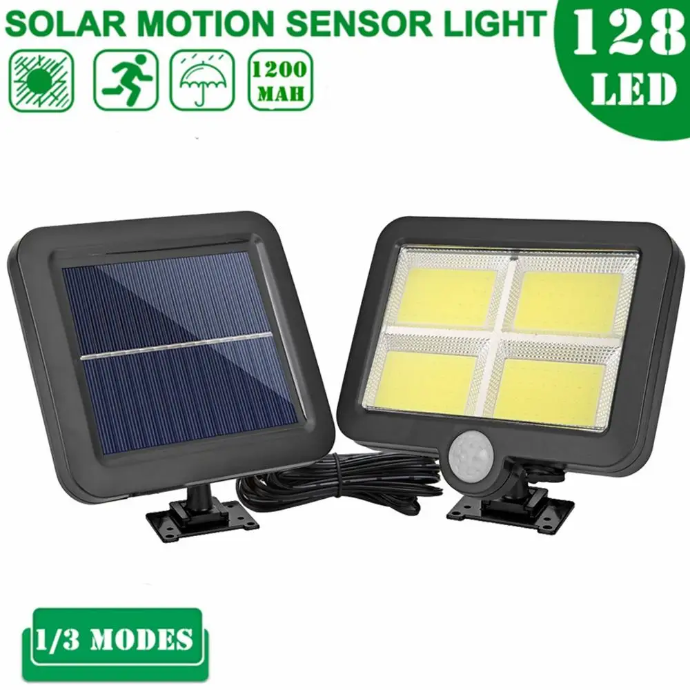 

108/128 COB LED Solar Light Outdoors Power Motion Sensor Wall Light Garden Decoration Street Security Light Wall Lamp Spotlight