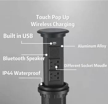 

LED switch electric usb socket phone motorized pop up socket