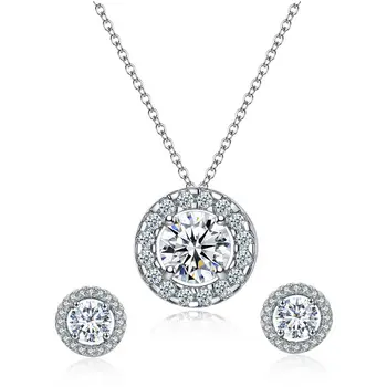 

Huitan Delicate Necklace/Earring Set Women Jewelry Marriage Wedding Ceremony High Quality Cubic Zirconia Stone Fashion Accessory