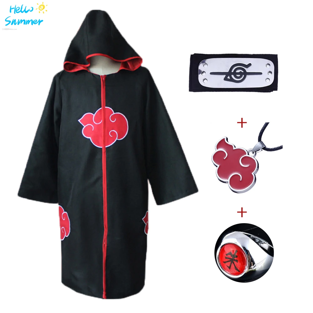 Плащ Akatsuki с капюшоном для детей и взрослых костюм учихи Тоби Обито на день