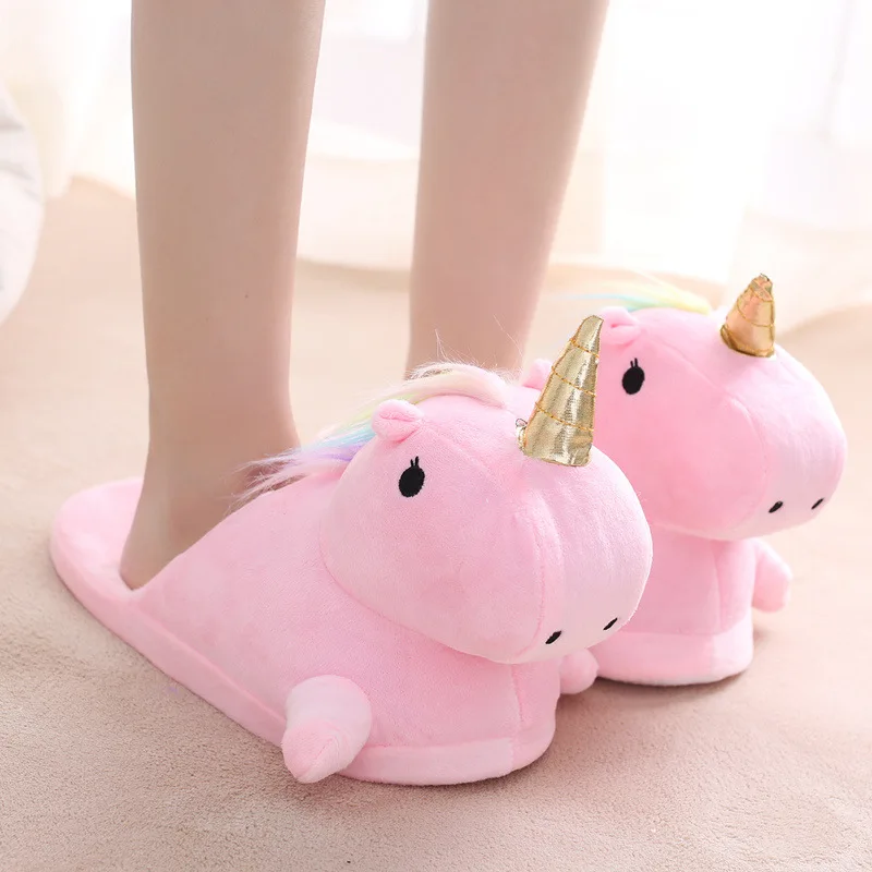 5 Women Fur Slippers Winter Unicorn Slipper Adult Soft Home Slipper Keep Warm Indoor Slippers Women Cozy Home Shoes for Girls - Цвет: 5