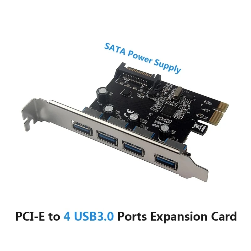OPQ PCI E 4 порта USB3.0 карта расширения Express к Адаптерная с интерфейсом питания SATA для