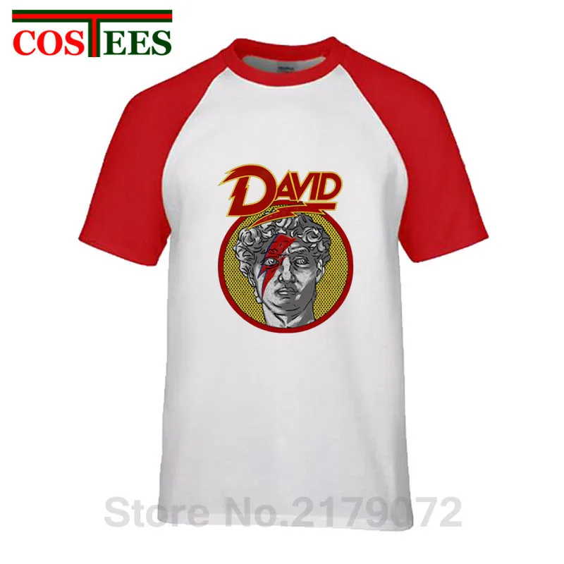 Летние мужские футболки с коротким рукавом и принтом David Michelangelo пародия Rebel Bowie Fun