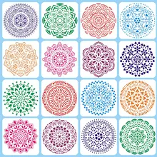 New 9Pcs/Lot À faire soi-même Mandala Layering Pochoirs ronds Géométrie Peinture Scrapbooking