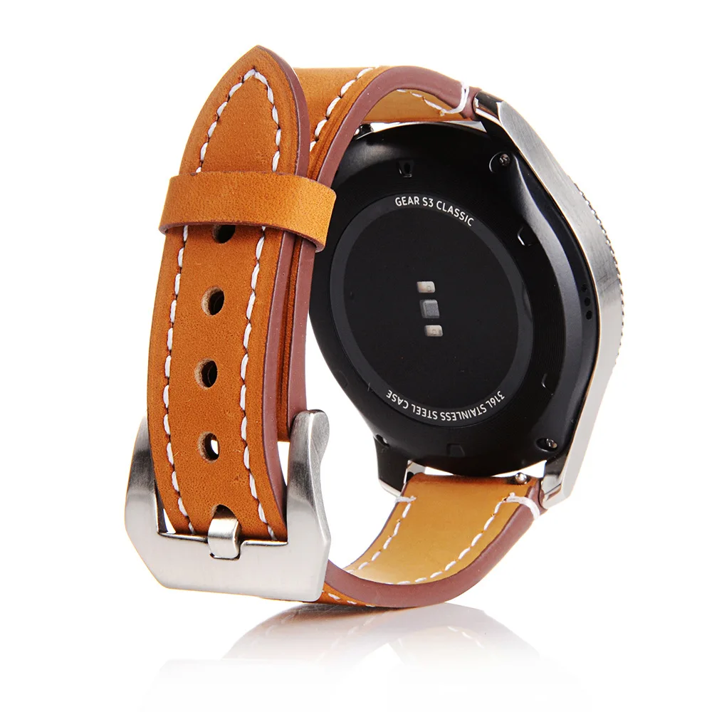 Кожаный ремешок для Samsung Galaxy Watch 46 мм браслет huawei watch gt 2/Galaxy S3 Classic Frontier 22 мм|Ремешки