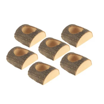 

6Pcs Wooden Candle Holder Plant Stand Handmade Candlesticks Home Cafe Bar Desktop Decorative Ornaments