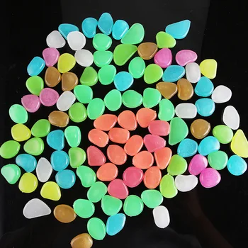 

100pcs Garden Glow in the Dark Luminous Pebbles for Walkways Plants Aquarium Decor Glow Stones Garden Decoration