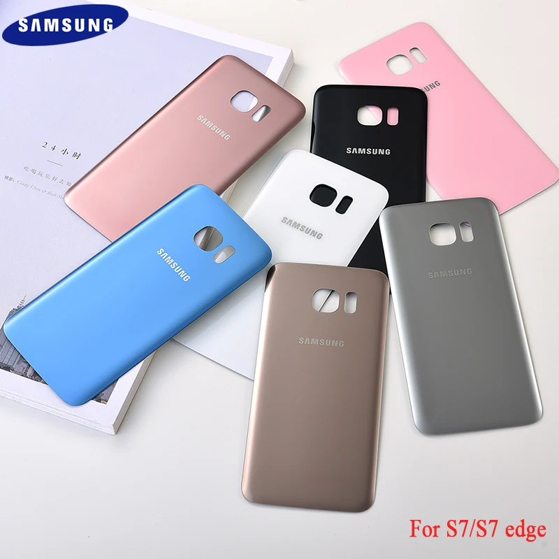 Original Samsung S7 edge Back Battery Cover Glass Rear Door Housing Phone Protection Case For G930F / EDGE G935F | Мобильные
