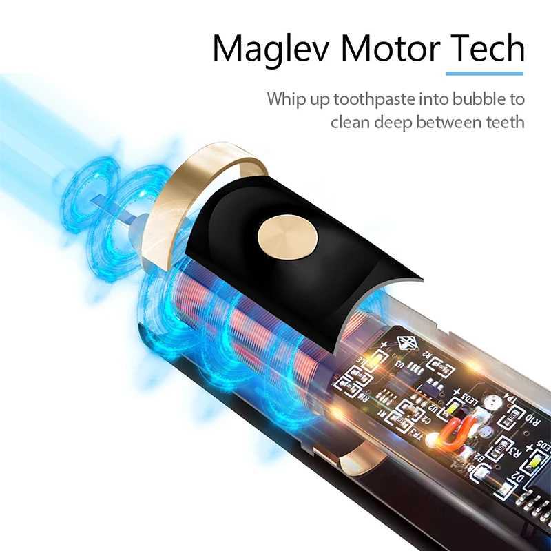 Escovas de Dentes Escova de Dentes com Temporizador Modos à Prova Qualidade Superior Sonic Elétrica Proalpha Recarregável Branqueamento Viagem Levar 5 Dwaterproof Água 4 dentes com temporizador 5 modos à prova dwaterproof água