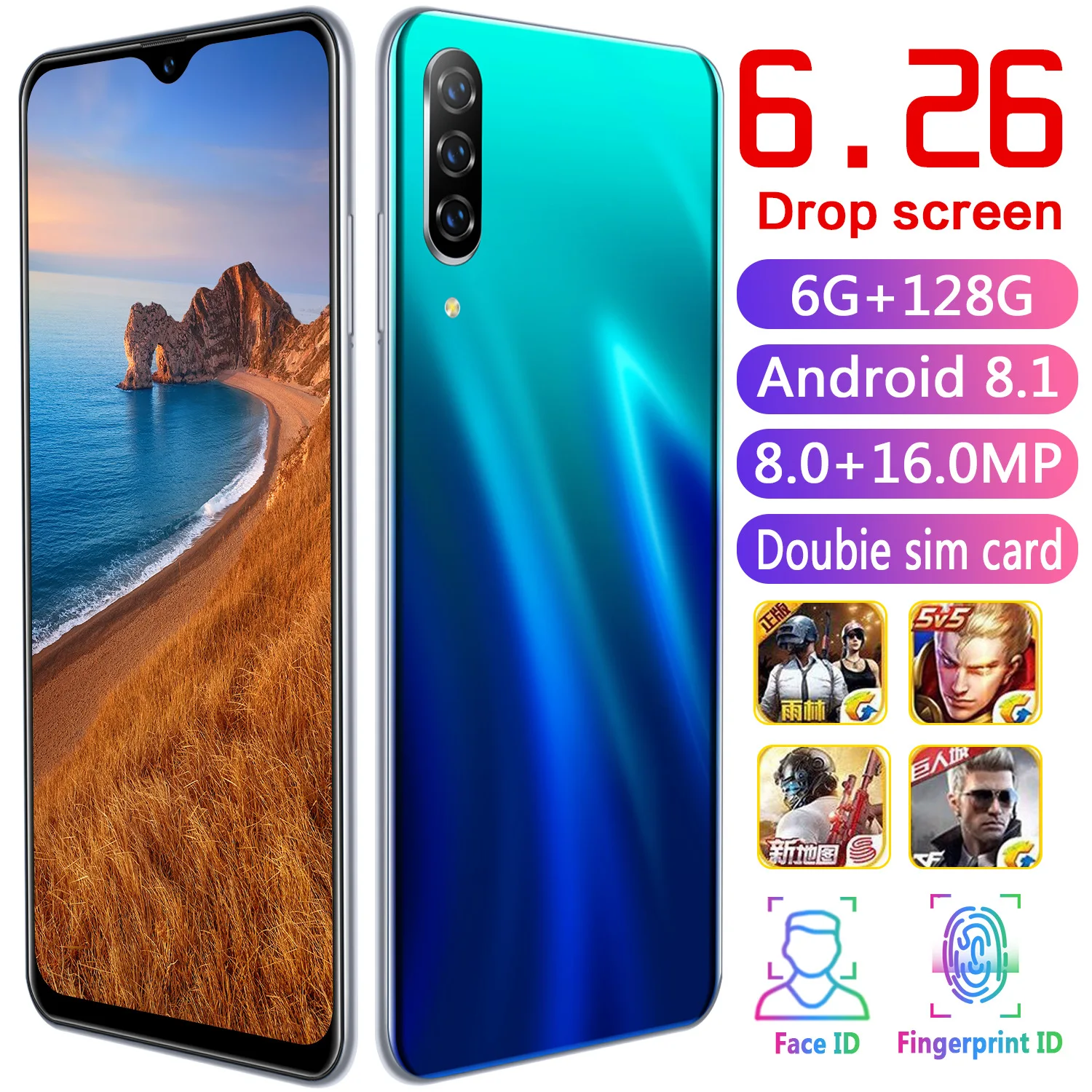 CHAOAI A50 Pro 6 26 дюймов капли воды полный экран Глобальная Версия смарт мобильный