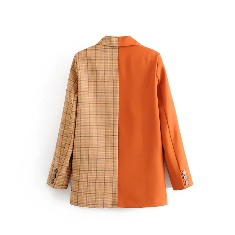 

Vb27 British-Style Pattern Mixed Colors Fold-down Collar-Style Suit Jacket Female Suit