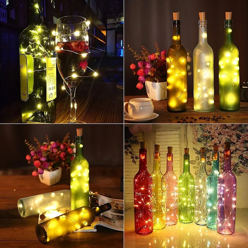 Батарея питание пробка от бутылки вина светильник 1 м/2 м 10/20 DIY светодиодный бар