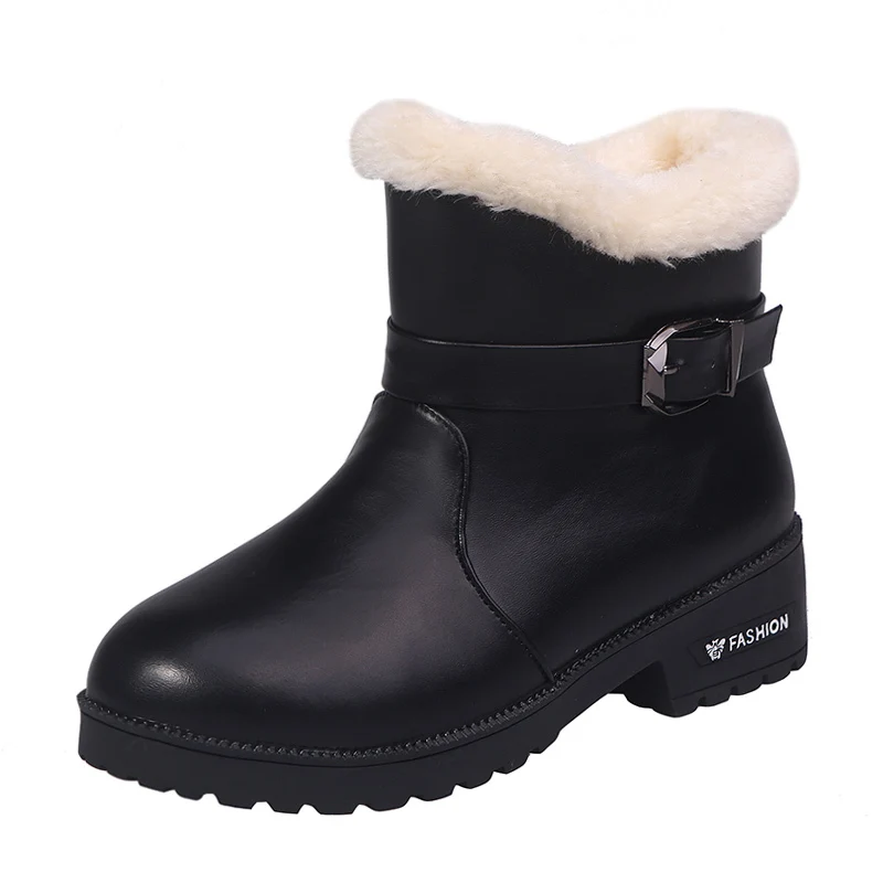 

Women Winter Boots Simple Black Snow Ankle Boots 2020 Fashion Slip-on Winter Warm Short Plush Soft Fur Boots Botas Mujer