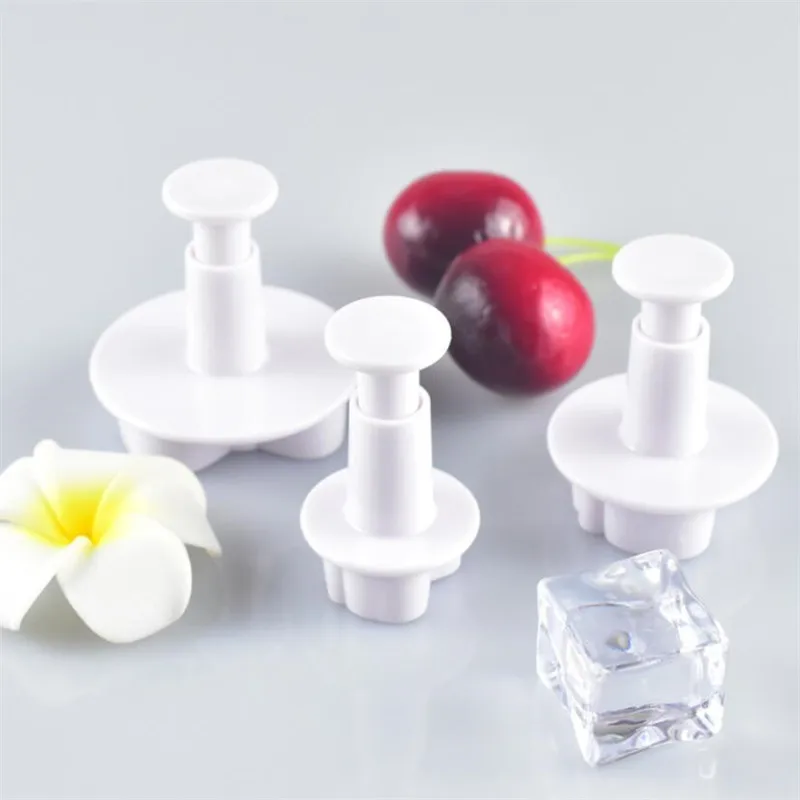 3pcs/set DIY Bow Knot Ties Bakeware Cookie Plunger Cutter Molds Embossed Stamp For Fondant Cake Biscuit Decorating Tool