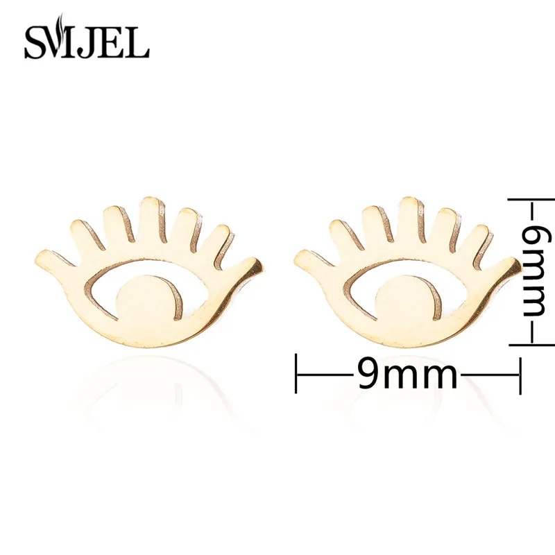 SMJEL Stainless Steel Ballet Stud Earrings for Women Girls Fashion Flower Heart Bird Small Earings Jewelry Pendientes Gifts
