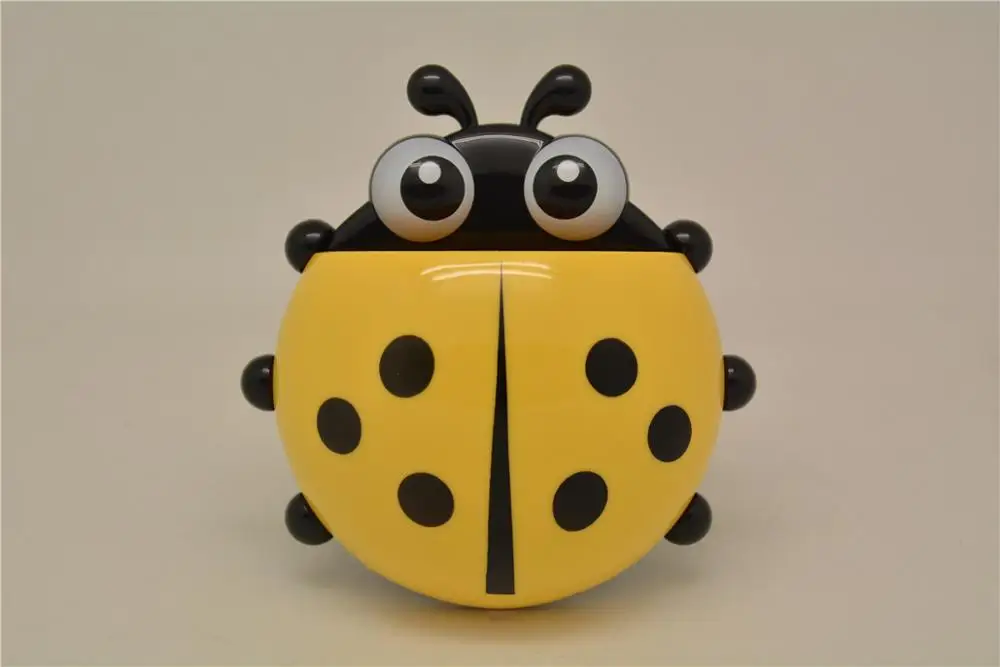 Цвет: желтый Милый держатель для зубной щетки в виде божьей коровки пластиковый мультфильм насекомое Форма божьей коровки ванная комната настенная присоска крючки наборы зубная щетка Контейнер - Цвет: Цвет: желтый