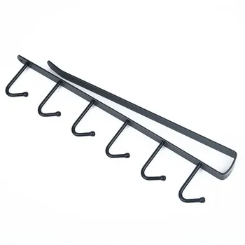 

6 Hooks Cup Holder Hang Kitchen Cabinet Under Shelf Storage Rack Organiser Hook