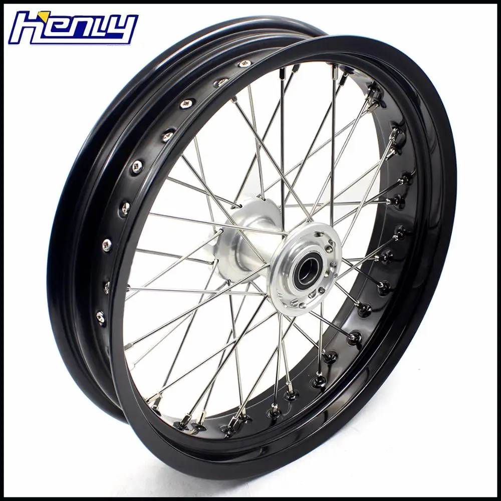 3,5/4,25 SPOKED SUPERMOTO колеса Набор для TM EN MX велосипеды 125-530- серебряные ступицы
