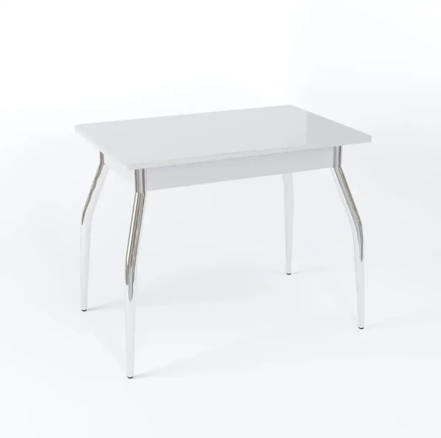 Extendable dining table top with tempered glass white (glossy) galvanized legs 90x60x75 cm |