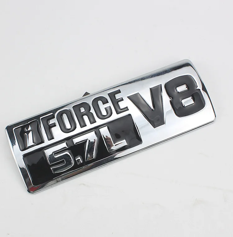 Подходит для гладкой Toyota I Force 5.7L V8 Автомобильный логотип Гладкий ABS КРЫЛО боковой ярлык хвост маркировка