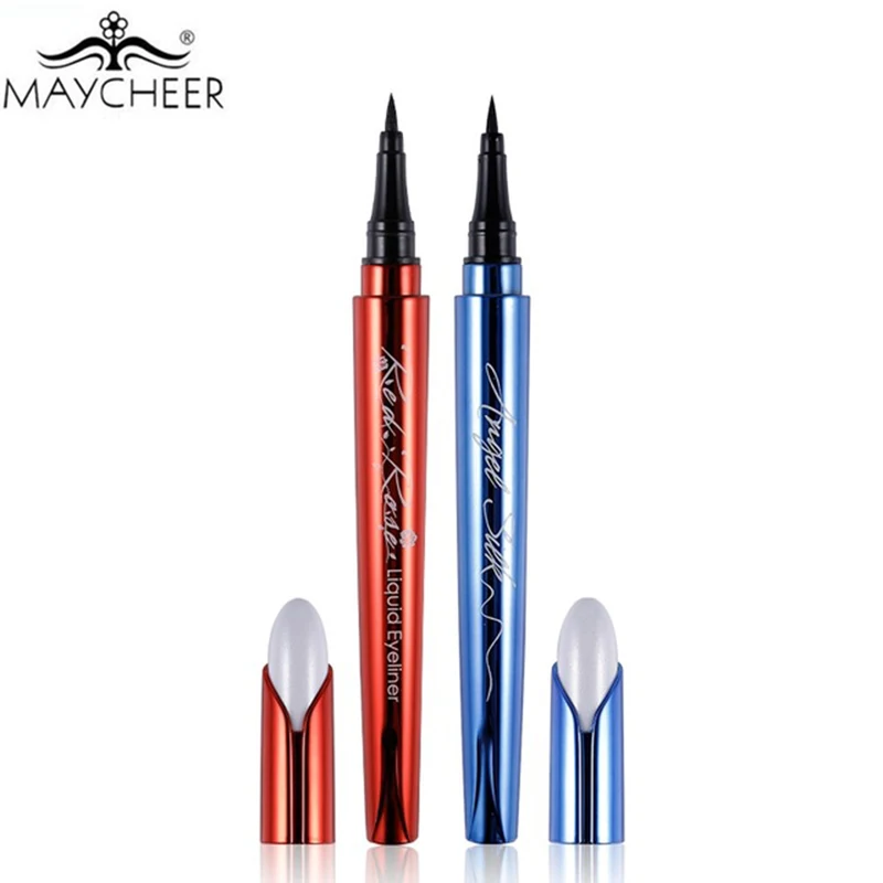 MAYCHEER Brand Makeup Silk Black Liquid Eyeliner Pencil Waterproof Longlasting Quick Dry Vitamin E Eye Liner Pen Make Up |