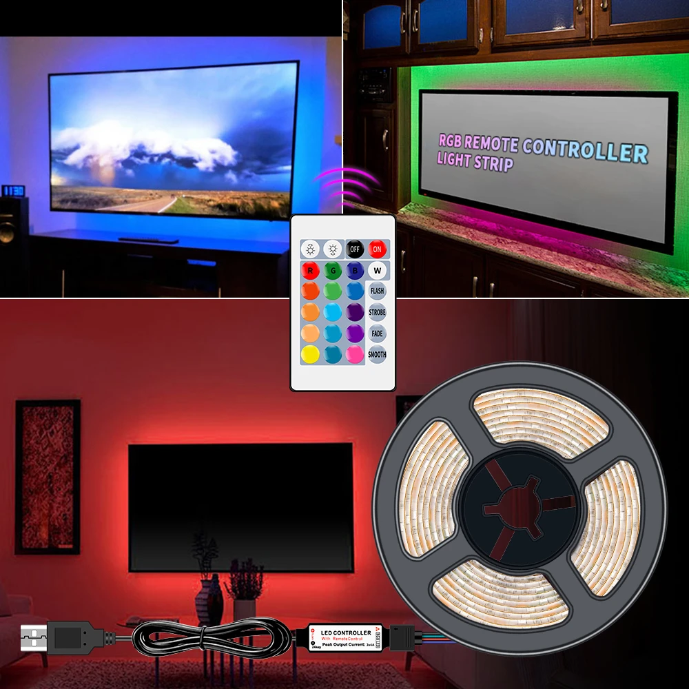 DC5V USB RGB Светодиодная лента Водонепроницаемая RGBW Светодиодная лента s ТВ фон гибкий светильник ing 0,5 м~ 5 м лента светодиодный Ambi светильник