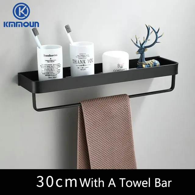 30cm towel bar black