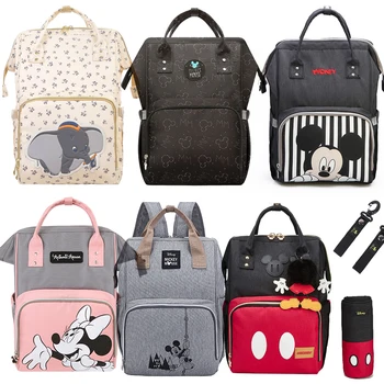 

Disney Minnie Mummy Maternity Nappy Bag Large Capacity Baby Mickey Mouse Diaper Bag Travel Backpack Nursing Bags For Baby Care