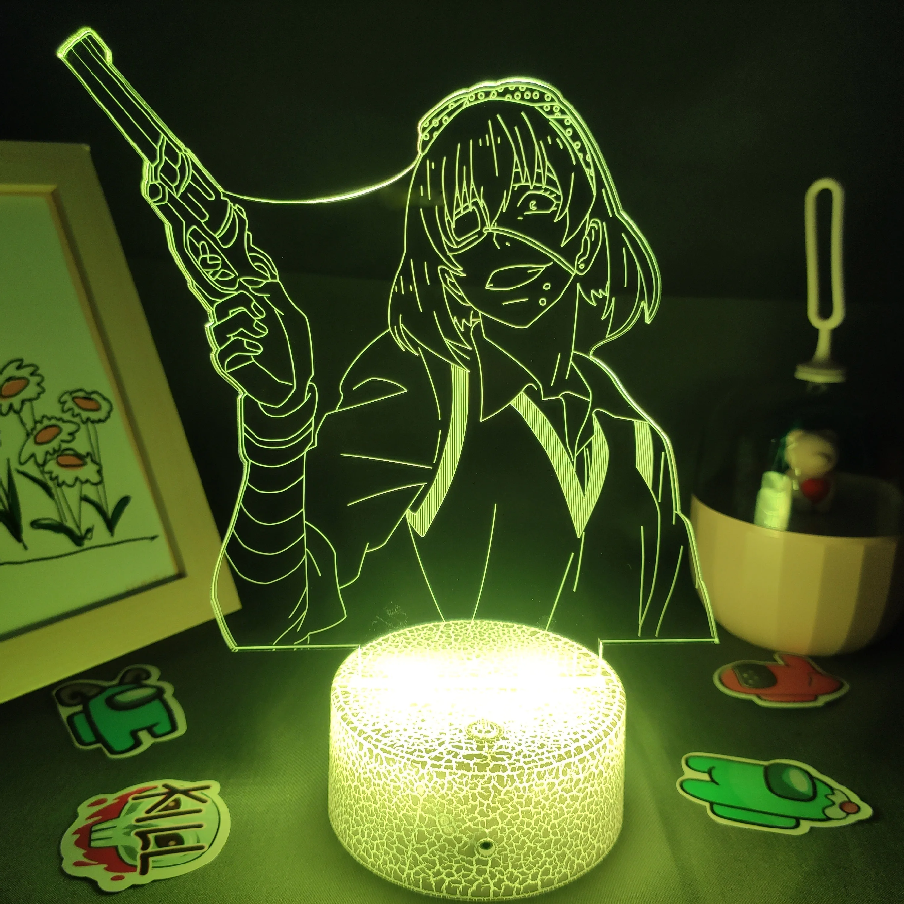 Anime Kakegurui Figure Midari Ikishima LED RGB Night Lights Cool Gift for Friend Lava Lamp Children Bedroom Bedside Table Decor best night light