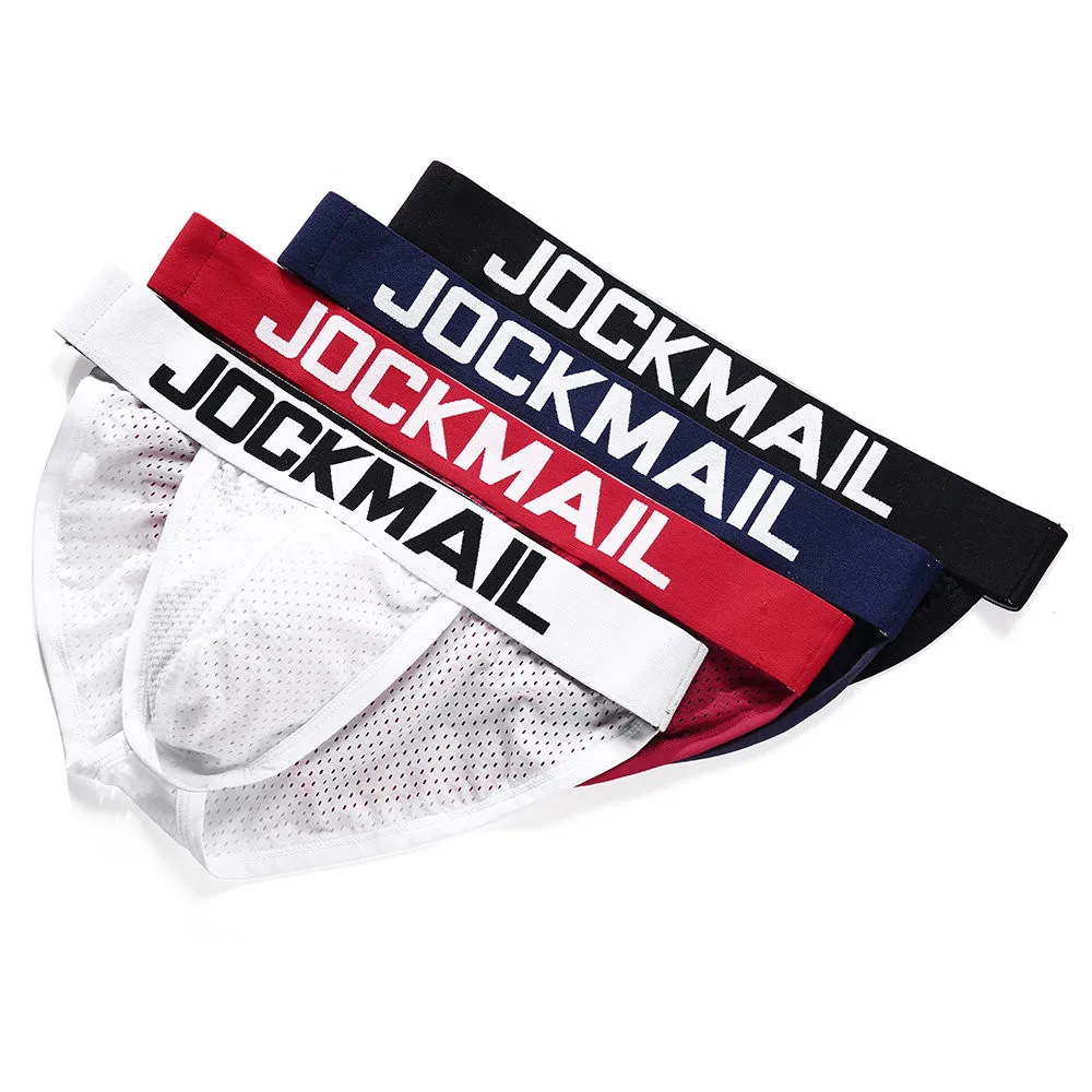 Трусы брифы JOCKMAIL мужские сетчатые пикантное нижнее белье из вискозы дышащие