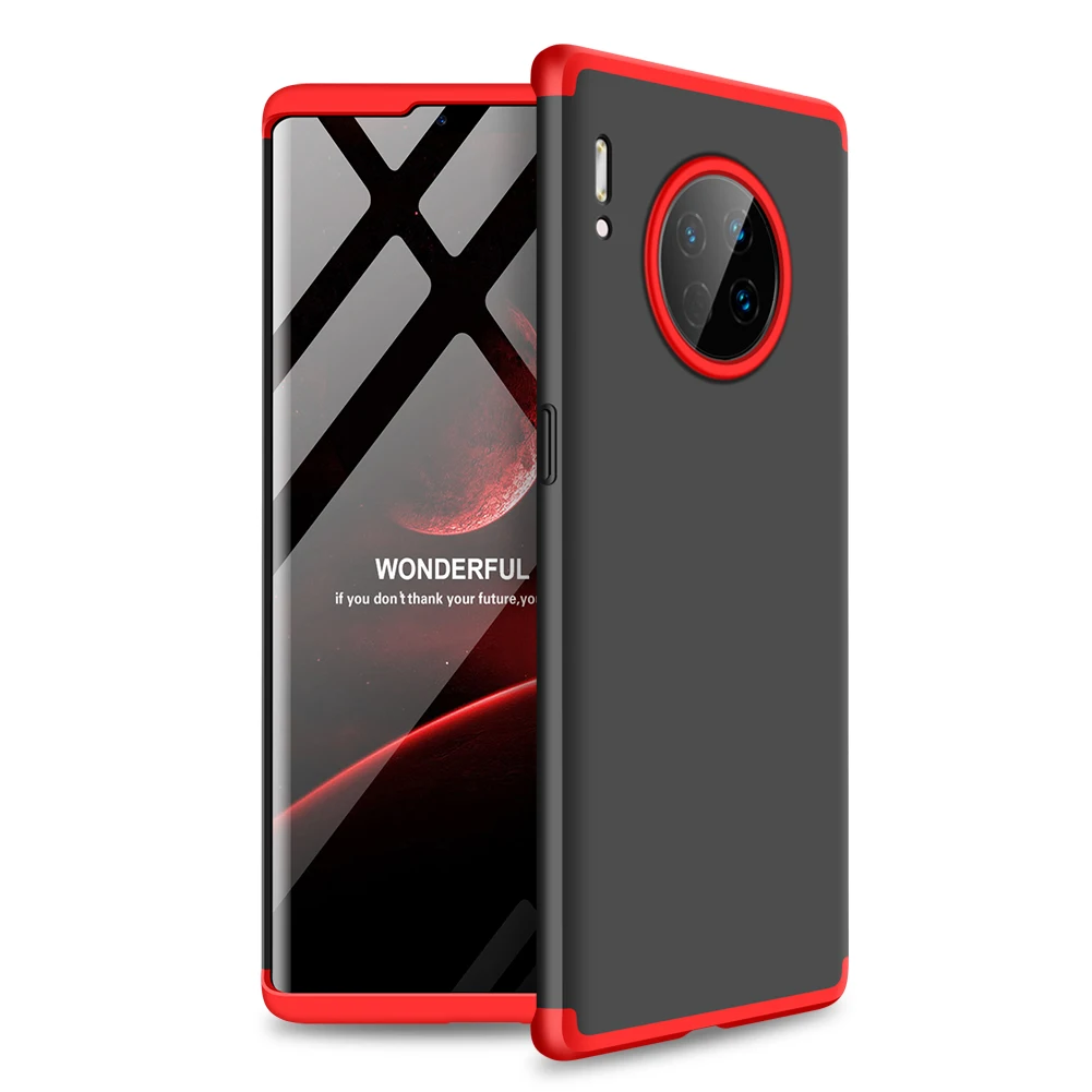 Для huawei mate 30Pro 5G 360 Полный ТПУ силиконовый чехол для huawei mate 30 Pro чехол матовый армированный гибридный защитный чехол для задней панели телефона - Цвет: Red and Black
