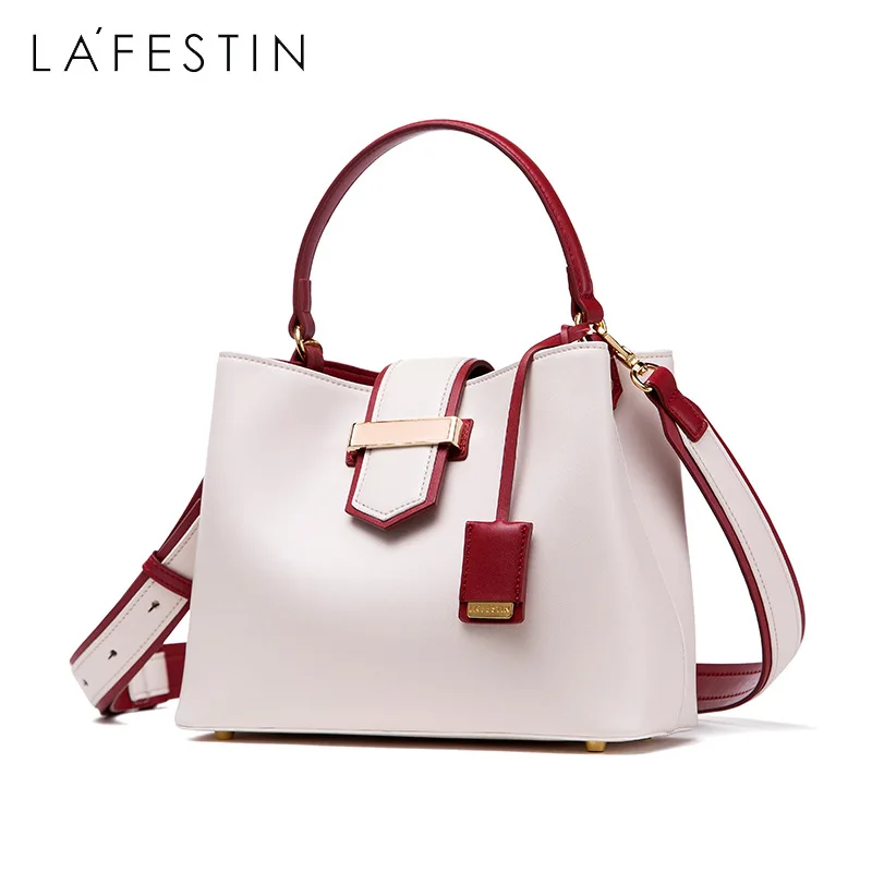 

La festin 2019 Crossbody Bag Simple Bucket Bag Large Capacity-Style Cowhide Handbag Bag