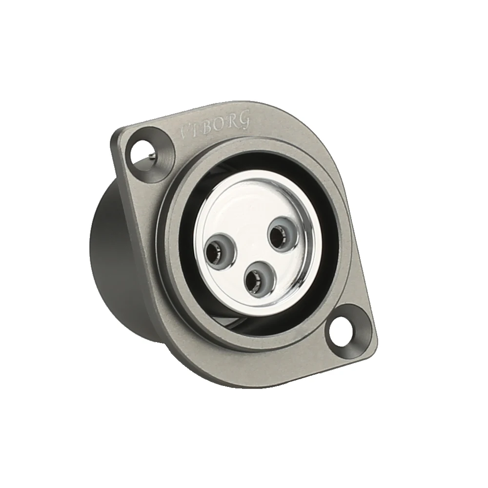 

Hifi pure Copper Rhodium Plated Viborg 3pin XLR Female socket XLR microphone socket 3pin seat Audio socket 2pcs /lot