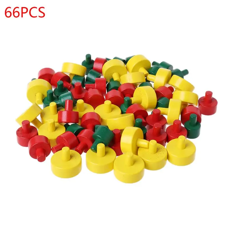 

66pcs/set Wooden mini Chess Pawn Pieces for Board Card Game Player Accessories Props Gifts