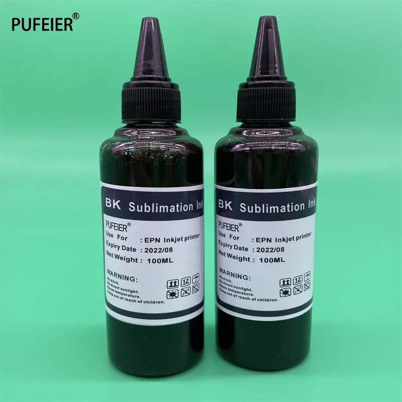 2xbk preto sublimação tinta recarga garrafa para