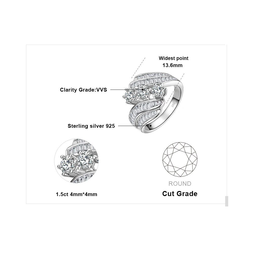 JewelryPalace Engagement Ring 925 Sterling Silver Rings for Women Anniversary Ring Wedding Rings Channel Set Silver 925 Jewelry