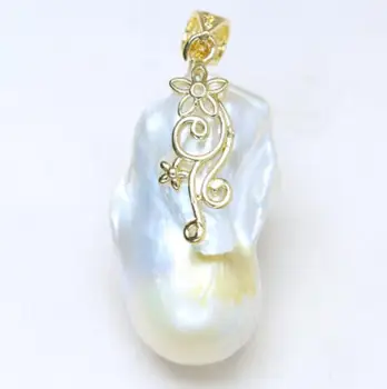 

Jewelry Free Shipping Large Natural freshwater oversize baroque pendant Special pearl white pendant attachment necklace Fine wi