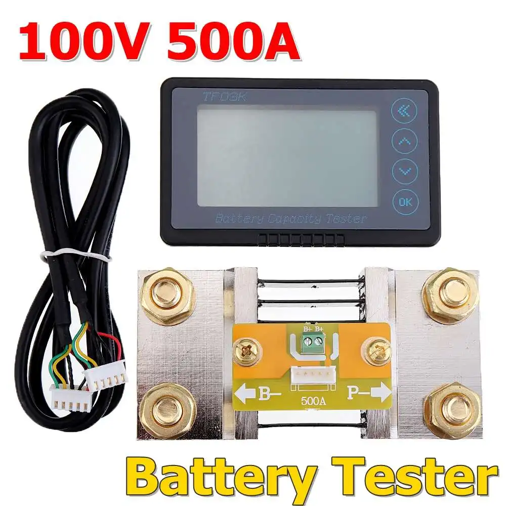 

NEW TF03 100V 500A Universal Battery Capacity Tester Voltage Current Indicator Panel Coulomb Meter Coulometer
