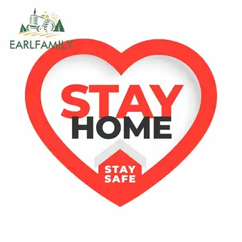 

EARLFAMILY 13cm x 11.5cm for Stay Home and Stay Safe Logo Auto Decal Vinyl Car Sticker Personality Stickers Scratch-proof Decor