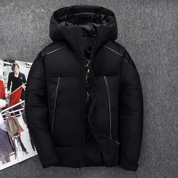 

Windproof Russia Winter Jacket Men Hooded Thick Warm White Duck Down Jacket Men Windbreaker Snow Overcoat Big 3XL -30 Degree