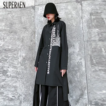 

SuperAen Fashion Cotton Shirt Female Pluz Size Spring New 2020 Ladies Blouses Long Sleeve Korean Style Women Clothing
