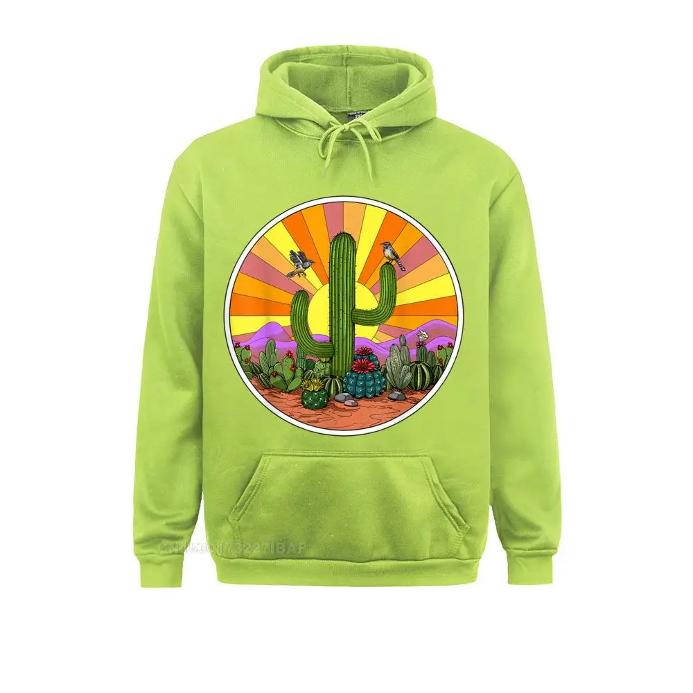 Psychedelic Hippie Cactus Desert Harajuku Retro Vintage Floral Leisure Sweatshirts Wholesale Mens Hoodies Youthful Clothes