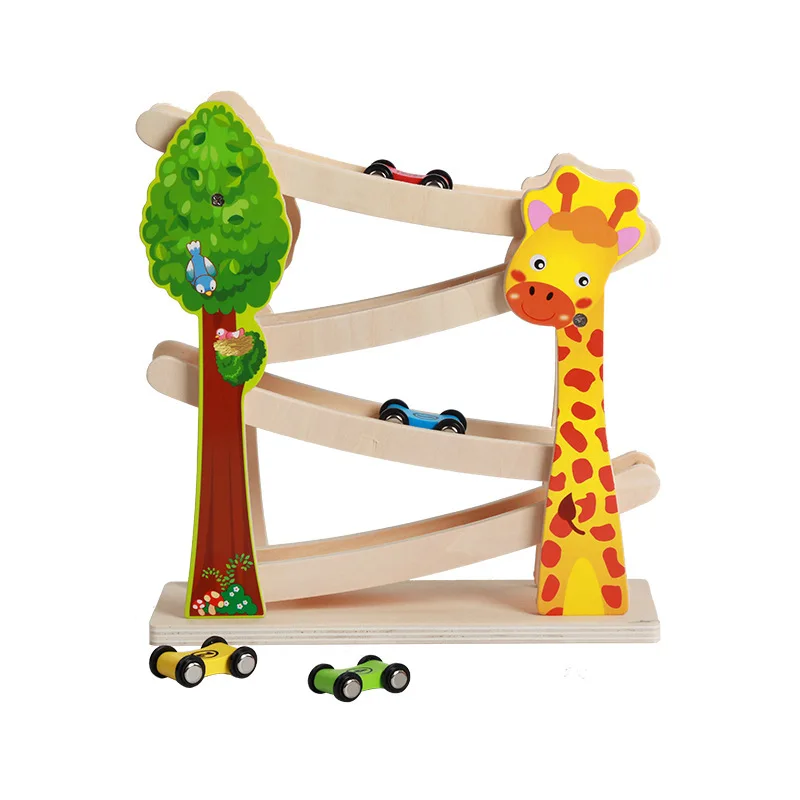 

New Style Luge Toy Car 0-3 Years Old Baby Children'S Educational Inertia Wood Speed hua xiang che