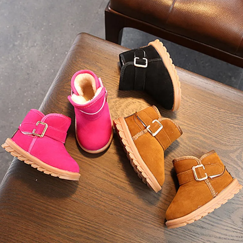 Детская обувь для малышей; теплые зимние ботинки для детей; обувь с плюшевой толстой подошвой; зимние ботинки для мальчиков и девочек; обувь 1-6Y